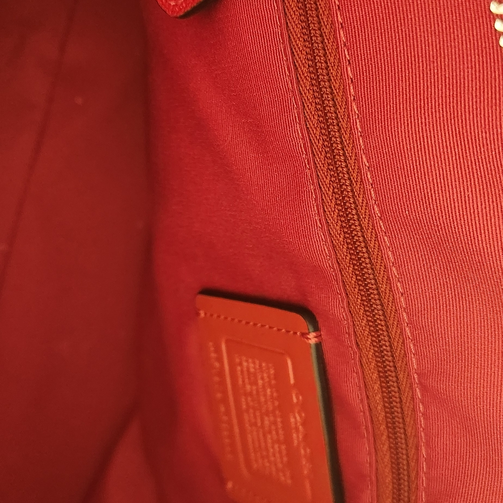 Coach Red Leather City Zip Tote - Picture 12 of 15